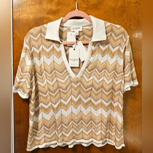 Allison New York Women's Size Lg  CHEVRON KNIT PULLOVER Nwt $155